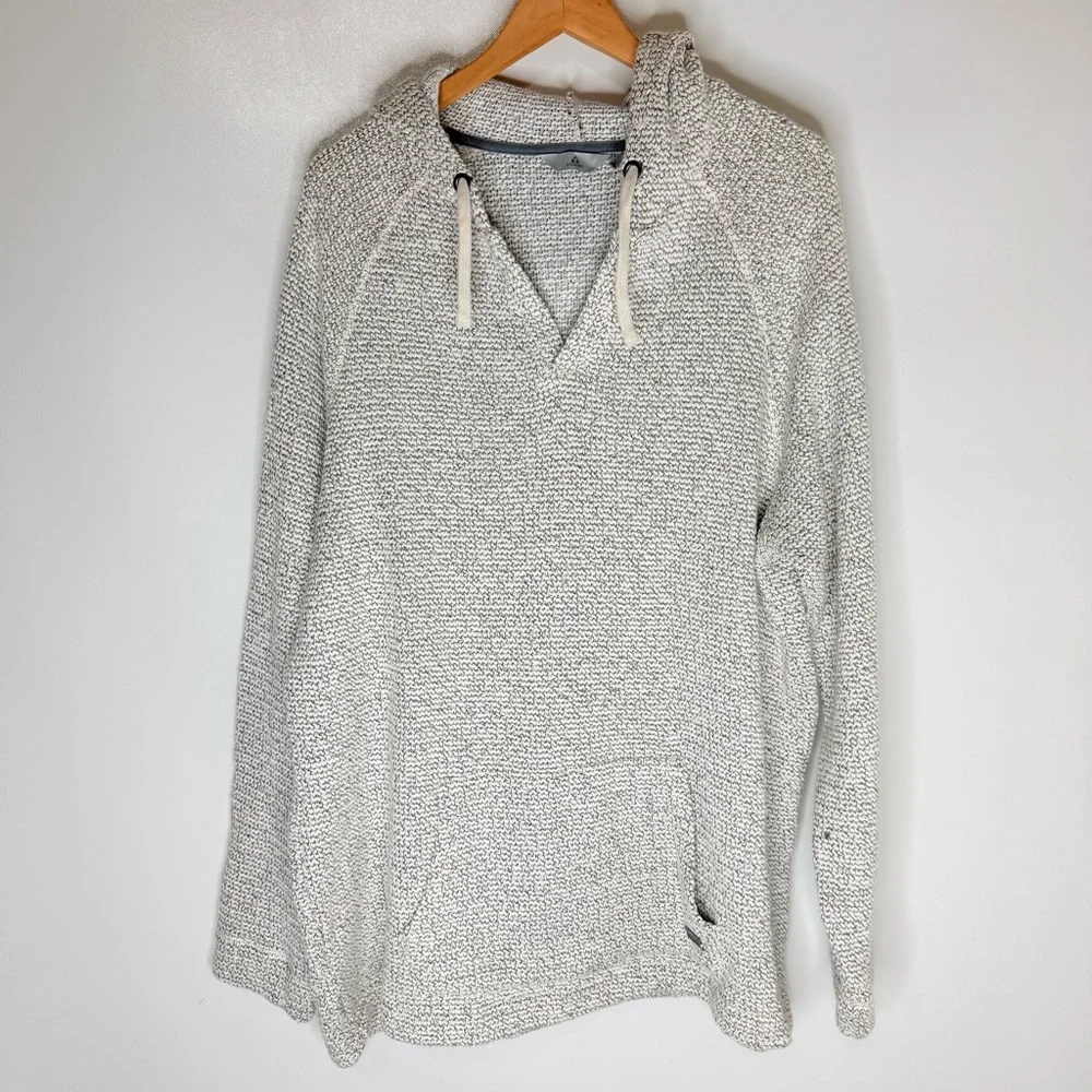 Ascend Men's Light Gray V-Neck Drawstring Sweater - Sz S